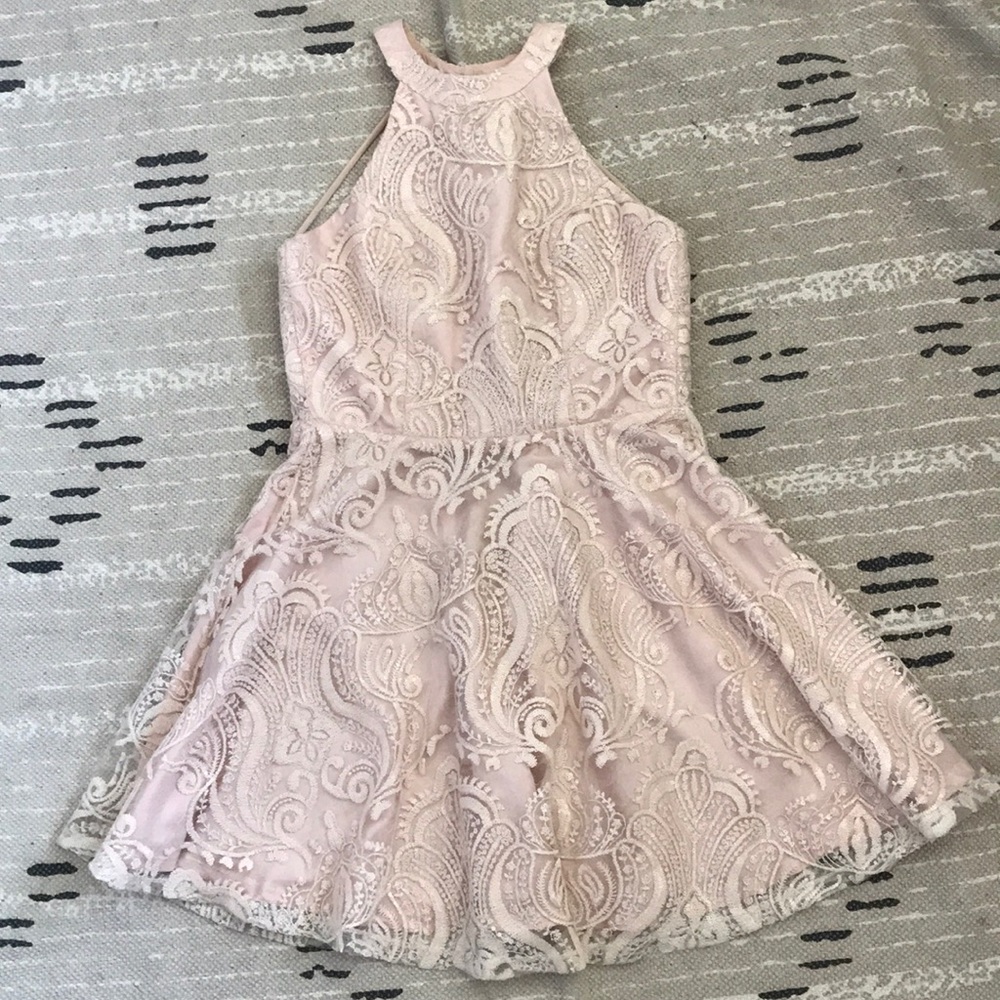 Windsor Blush Pink Formal Skater Dress